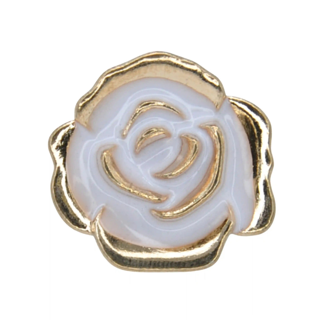 White Enamel Rose Button Cover