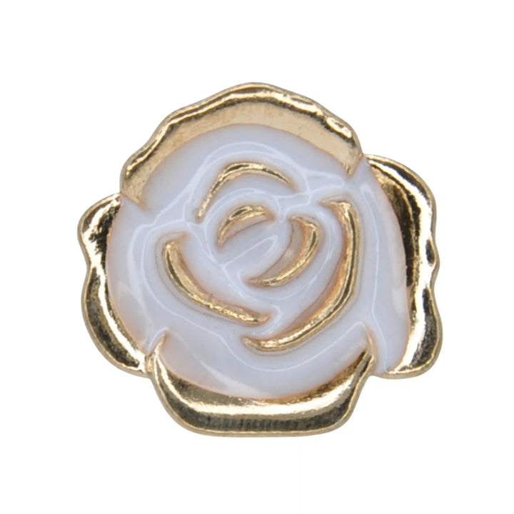 White Enamel Rose Button Cover