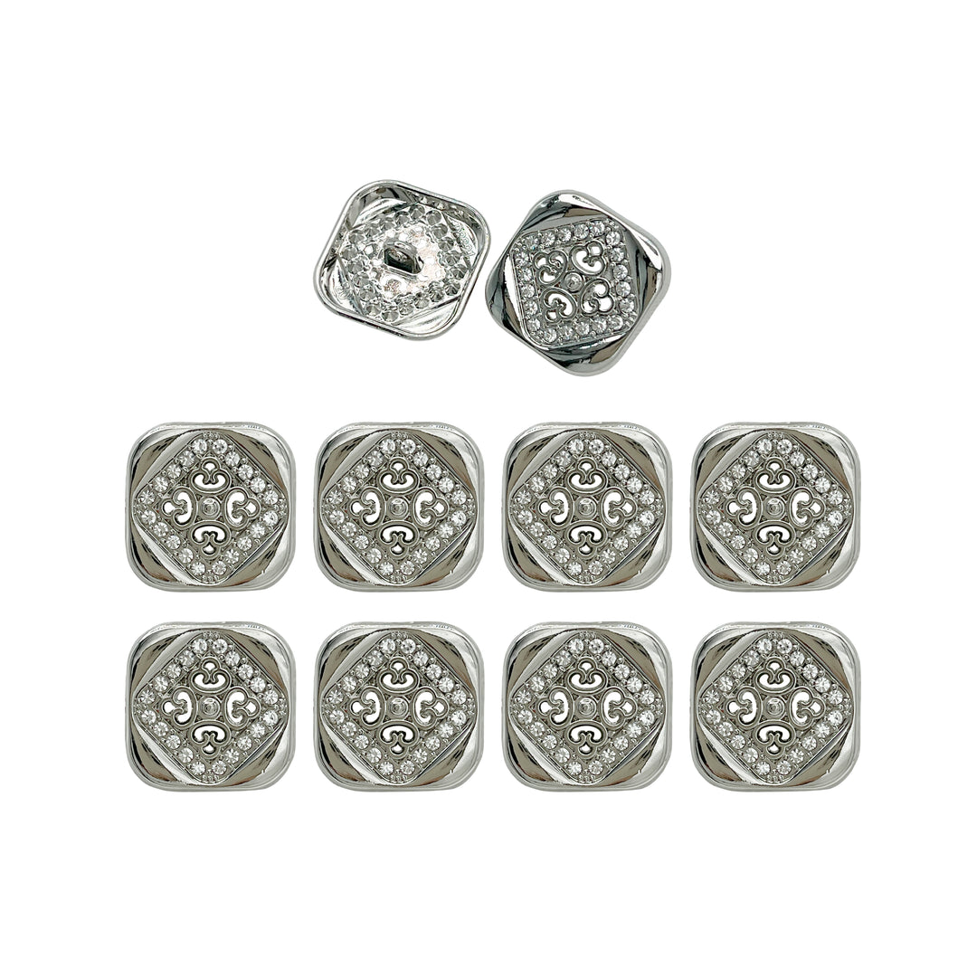 Square Crystal Metal Buttons