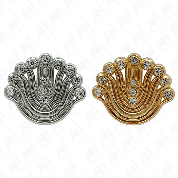 Decorative Fan-Shaped Metal Buttons