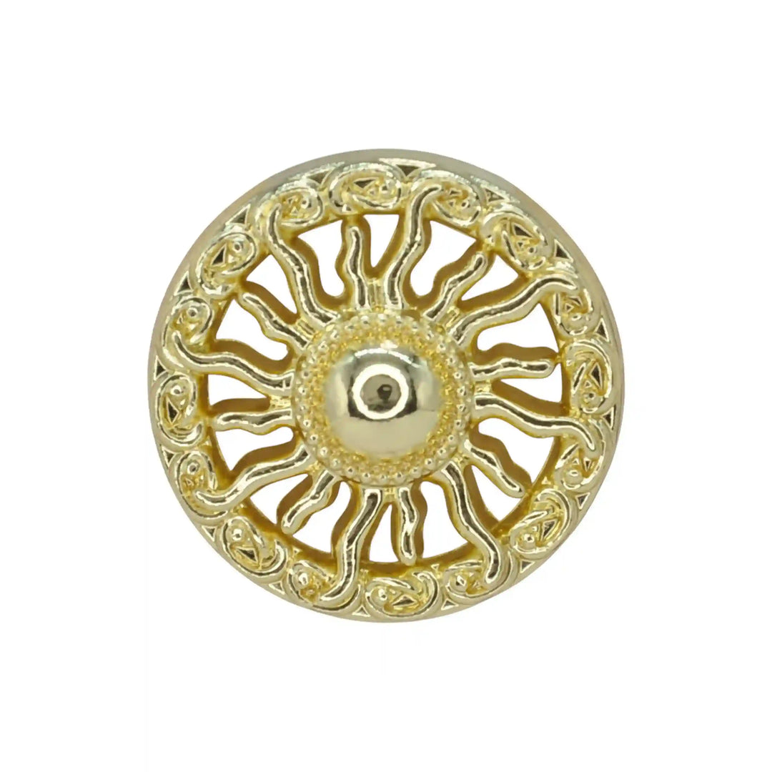 Sunburst Pattern Metal Button | 18mm(28L), 20mm(32L) & 23mm(36L)
