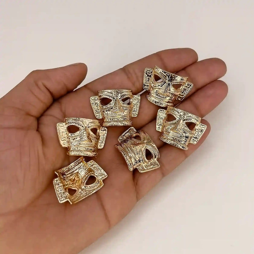 Vintage Aztec Motif Shank Metal Button | 28mm (44L)