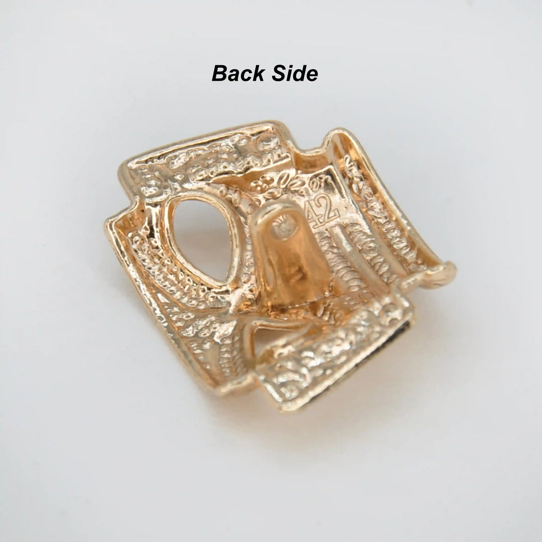 Vintage Aztec Motif Shank Metal Button | 28mm (44L)