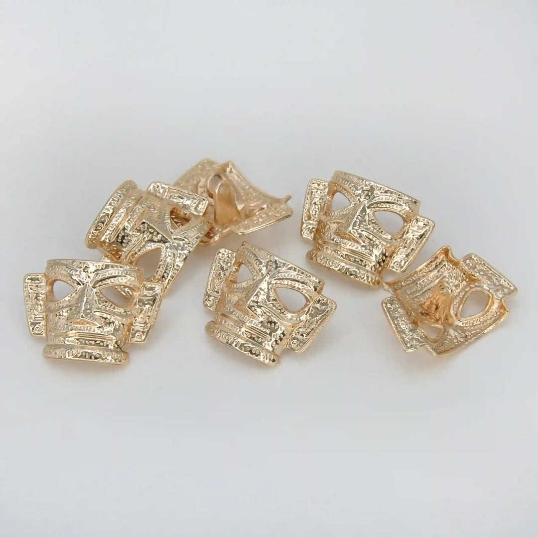 Vintage Aztec Motif Shank Metal Button | 28mm (44L)