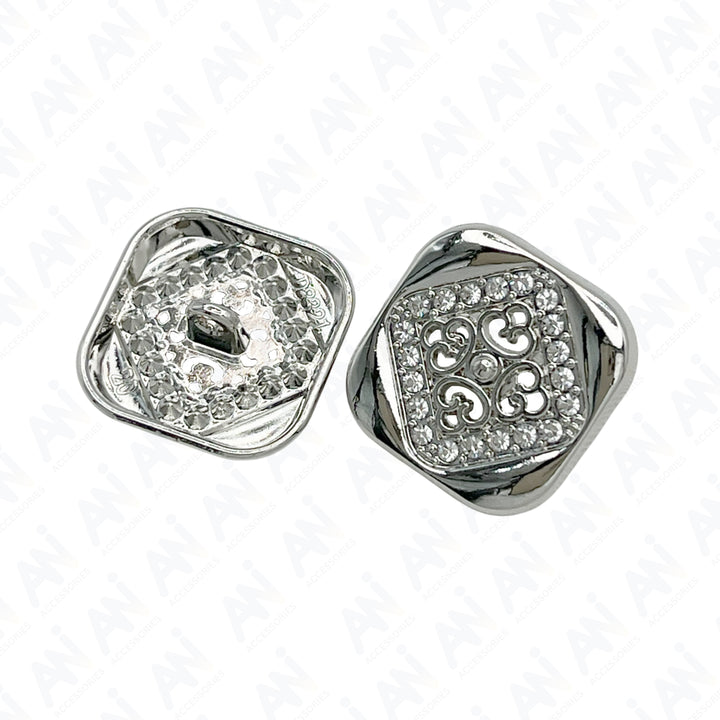 Square Crystal Metal Buttons