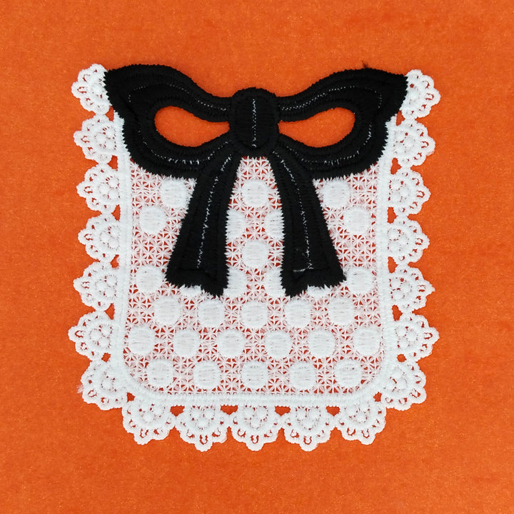 Scalloped Spun Poly Patch with Bow Detail