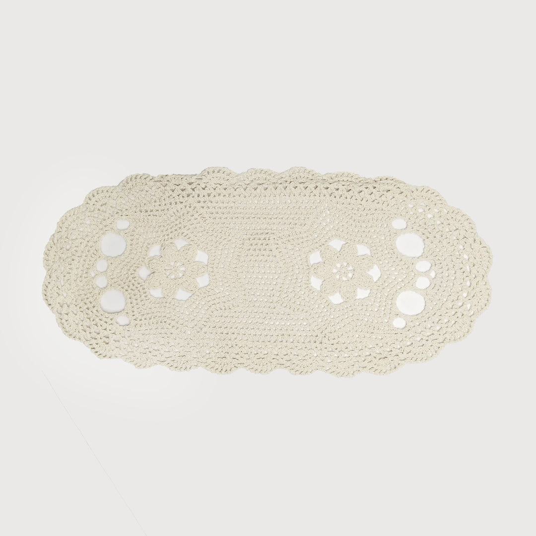 Floral Motif Oval Crochet  Patch