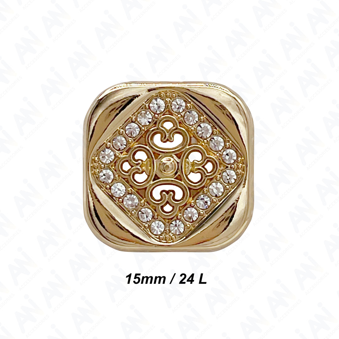 Square Crystal Metal Buttons