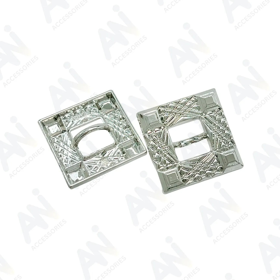 Intricate Square Metal Button for Clothing and Crafts | 18mm(28L) & 23mm(36L)