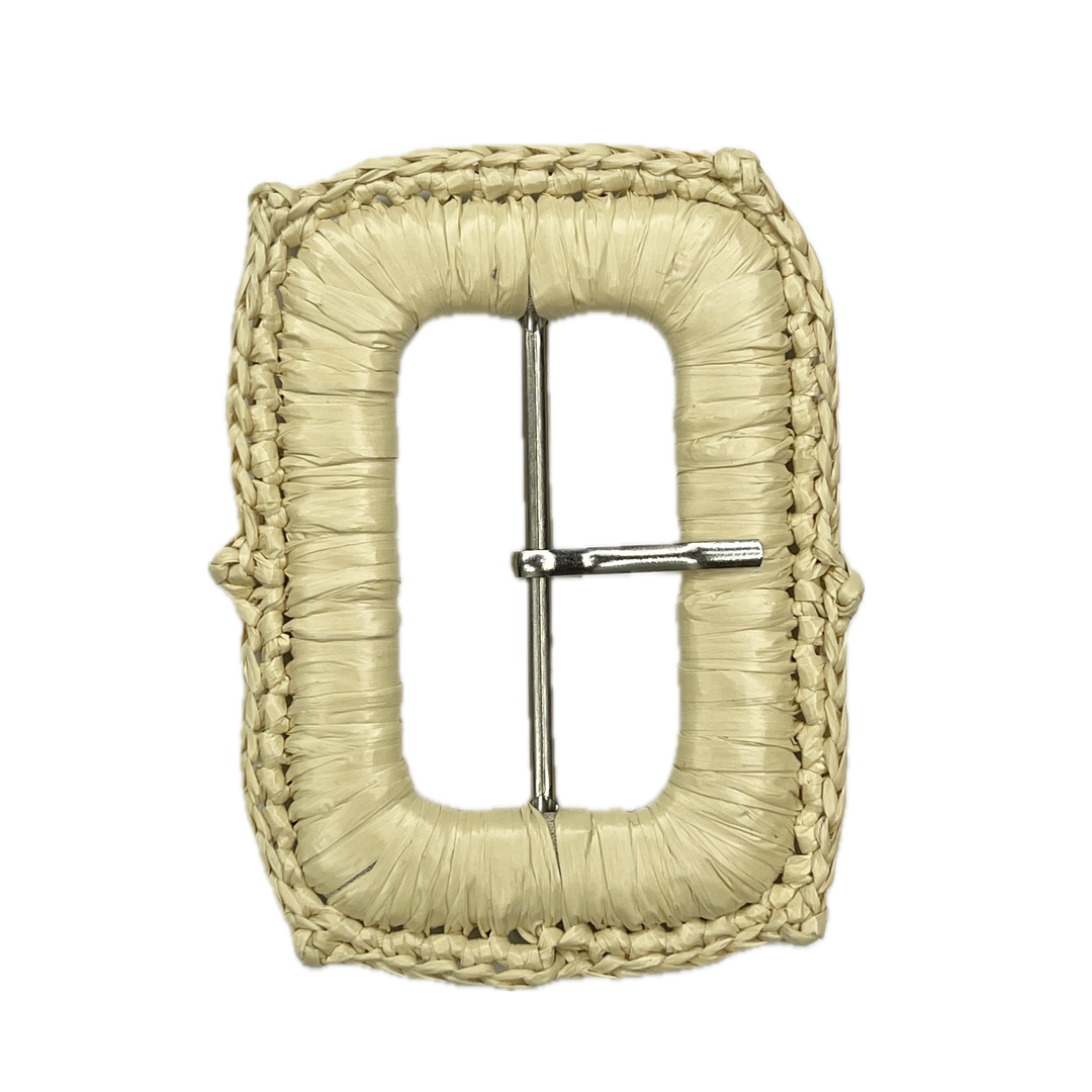 Rectangular Raffia Buckle for Fashion