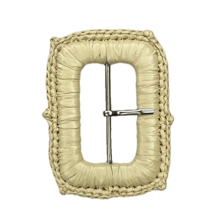 Rectangular Raffia Buckle for Fashion