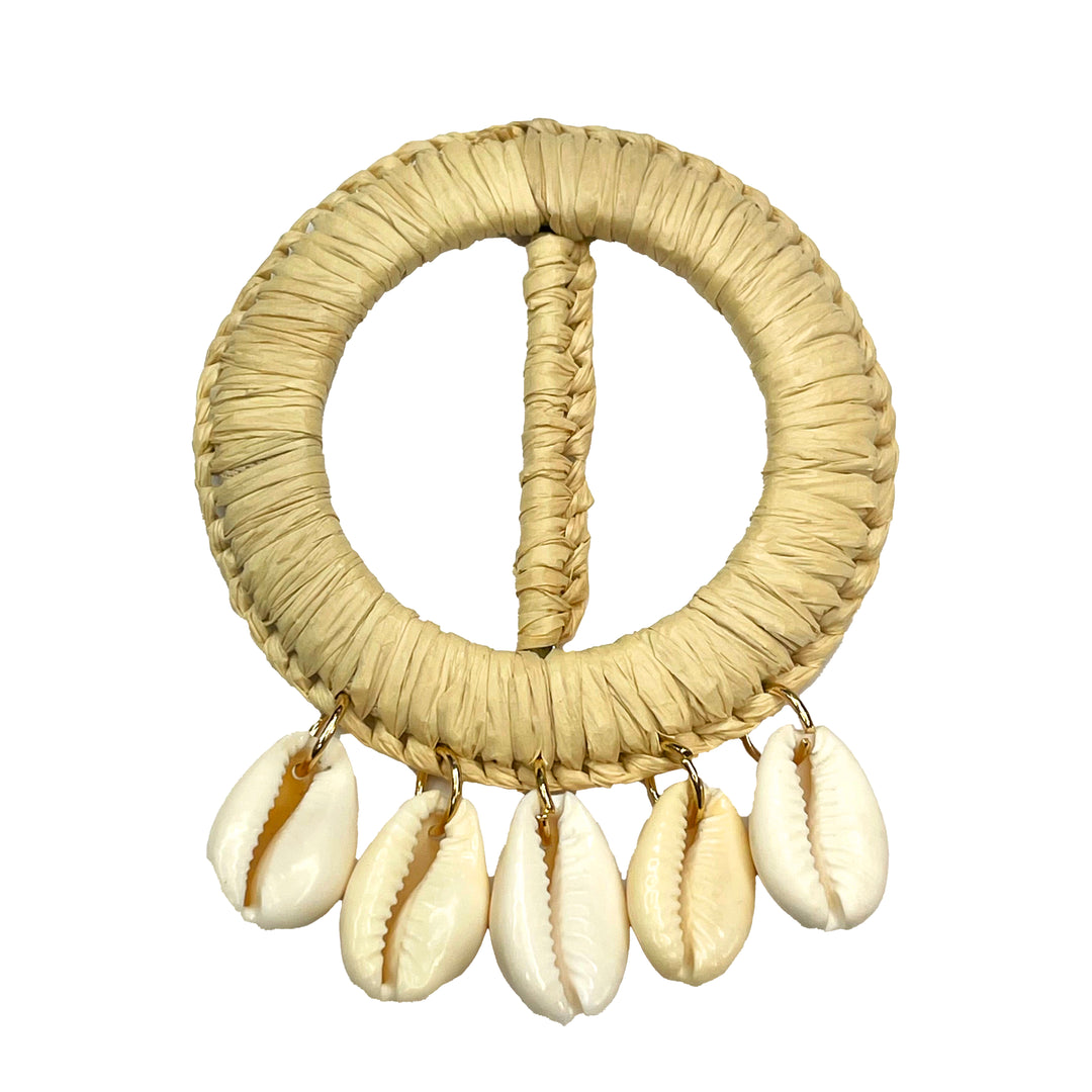 Shell Serenade Raffia Buckle for Clothing