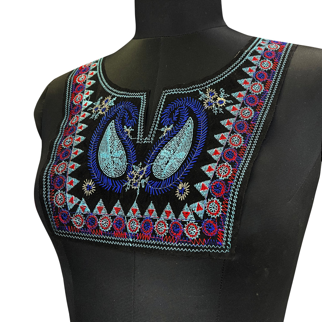 Prestigious paisley paradise neckline