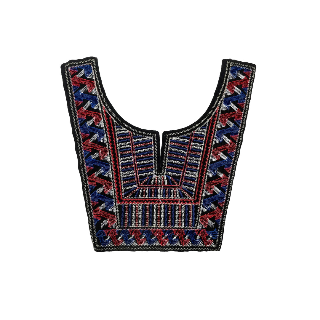 Colorful embroidery Tribal Neckline