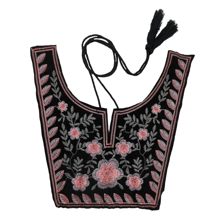 Floral and Leafy Style Ethnic Neckline