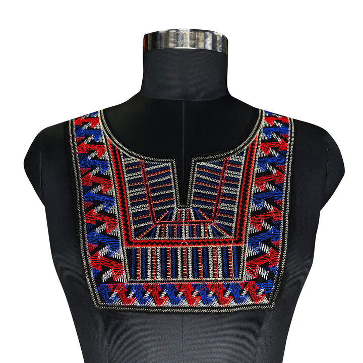 Colorful embroidery Tribal Neckline