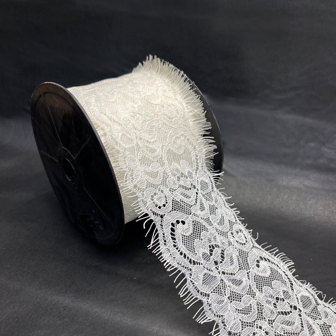 Pure and Elegant White Eyelash Lace Trim