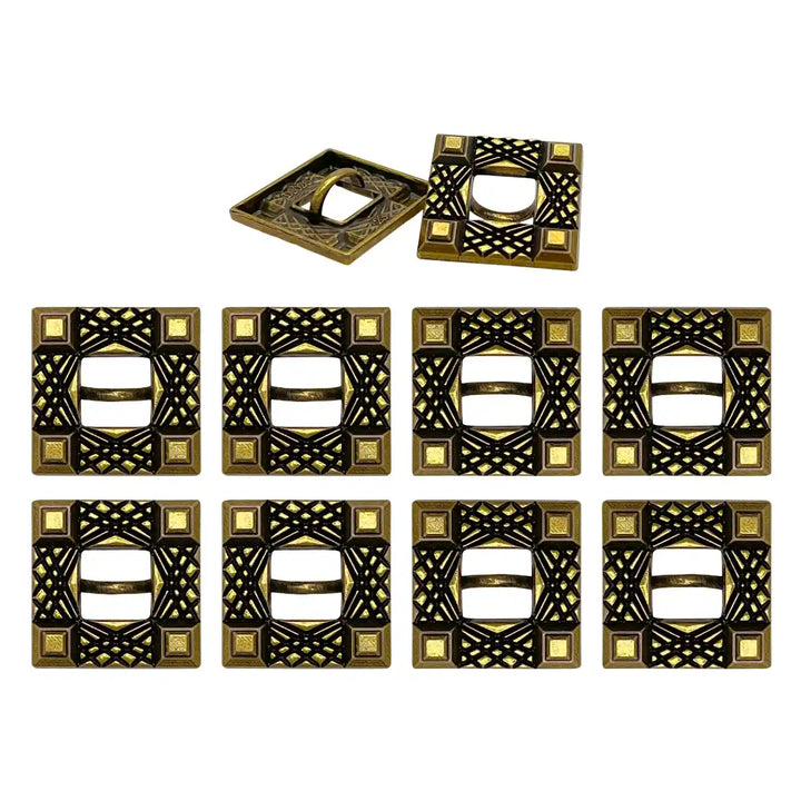 Intricate Square Metal Button for Clothing and Crafts | 18mm(28L) & 23mm(36L)