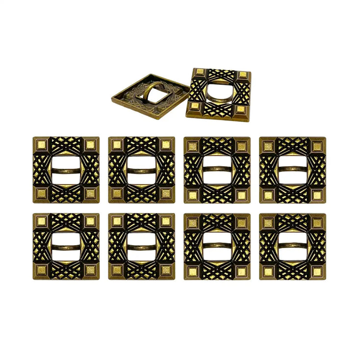 Intricate Square Metal Button for Clothing and Crafts | 18mm(28L) & 23mm(36L)