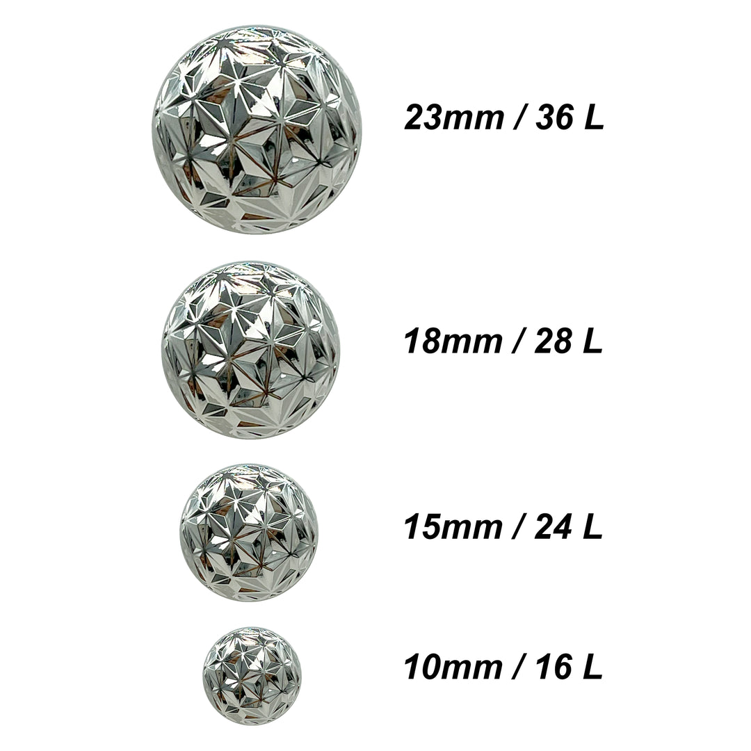 Geometric Metal Buttons for Clothing and Crafts