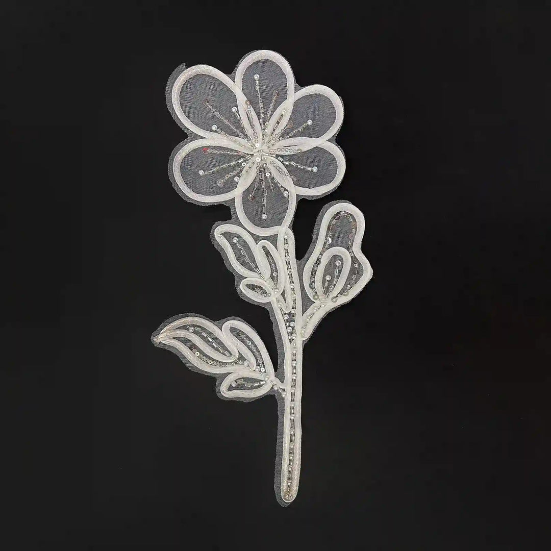 Luxury Beaded Botanical Appliqué