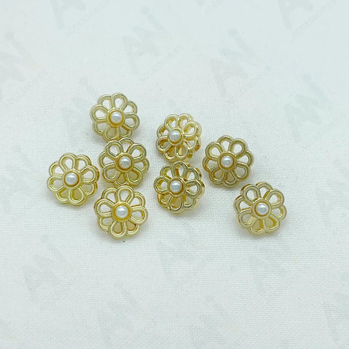 Decorative Flower Metal Buttons | 12mm(20L)