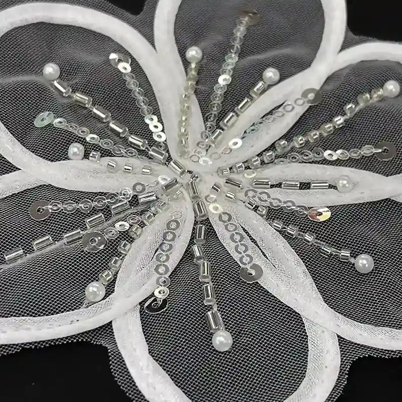 Luxury Beaded Botanical Appliqué