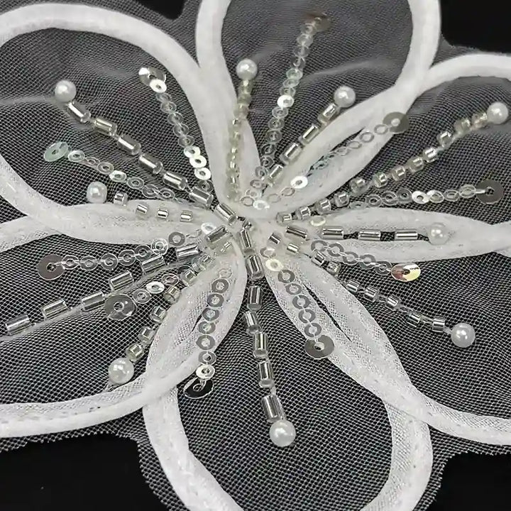 Luxury Beaded Botanical Appliqué