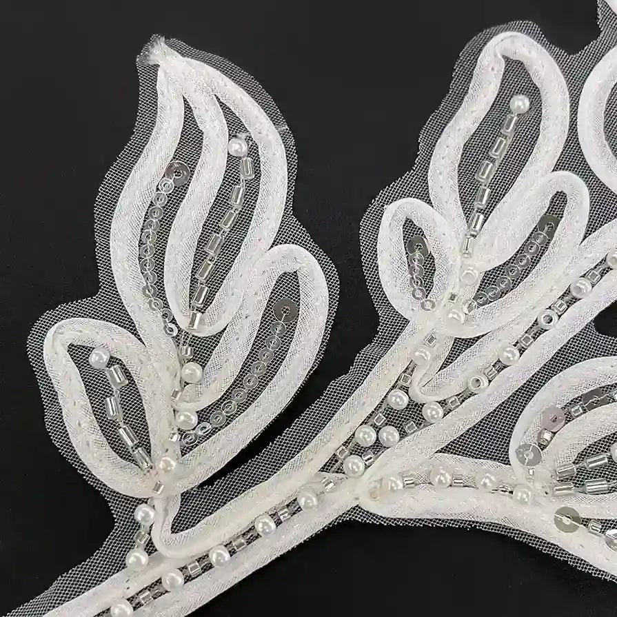 Luxury Beaded Botanical Appliqué