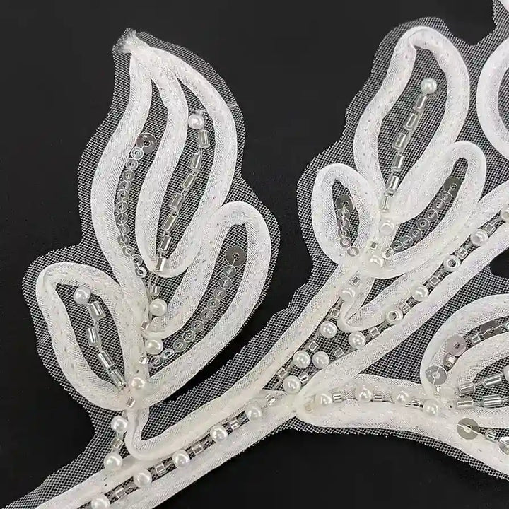Luxury Beaded Botanical Appliqué