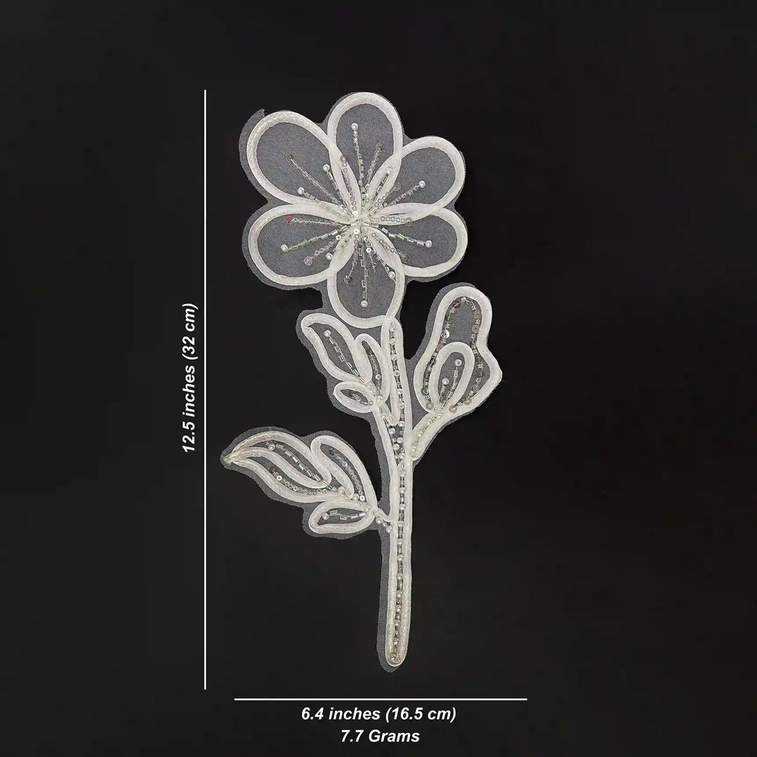 Luxury Beaded Botanical Appliqué
