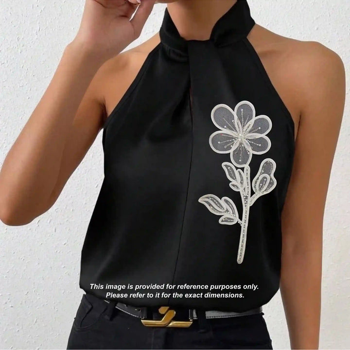 Luxury Beaded Botanical Appliqué