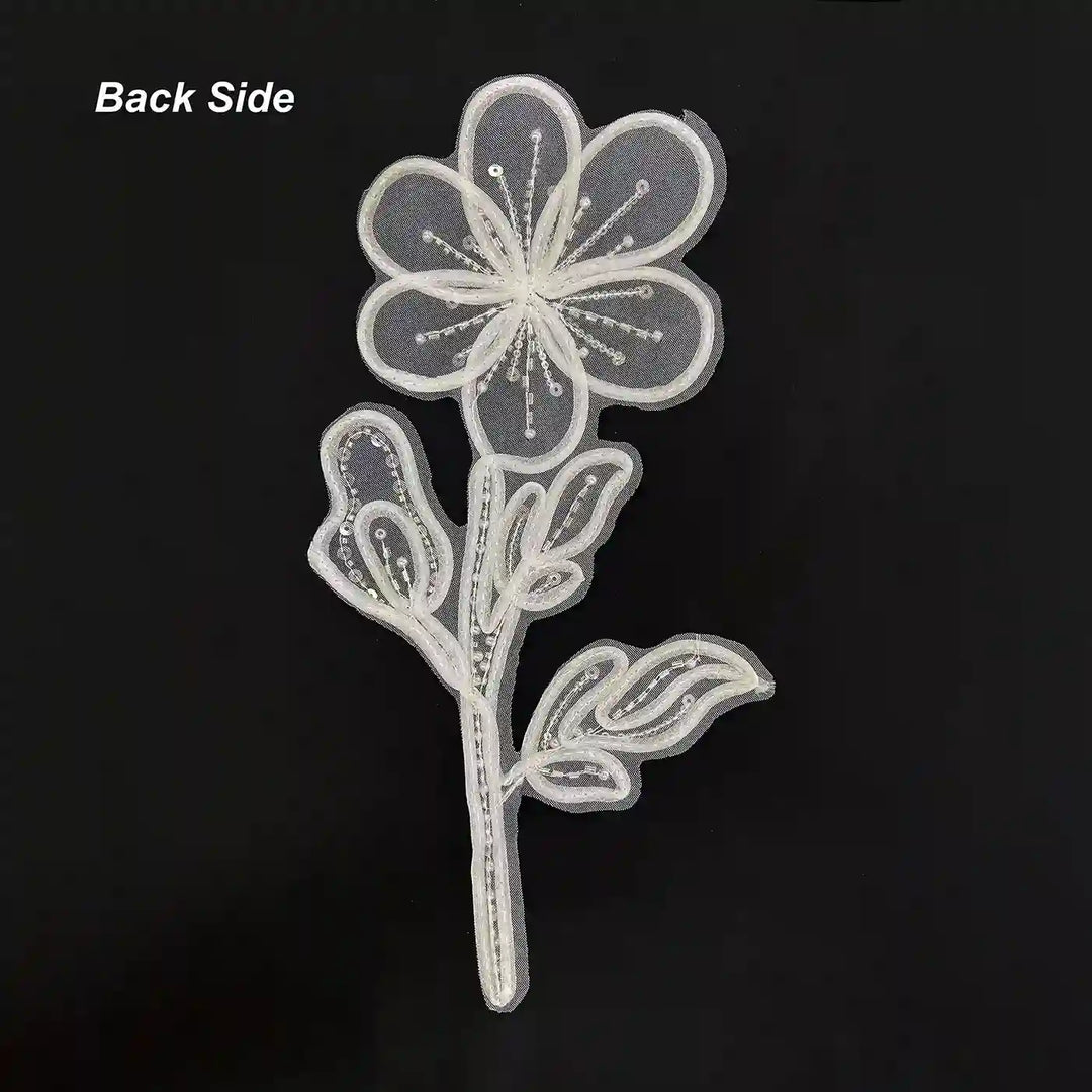 Luxury Beaded Botanical Appliqué