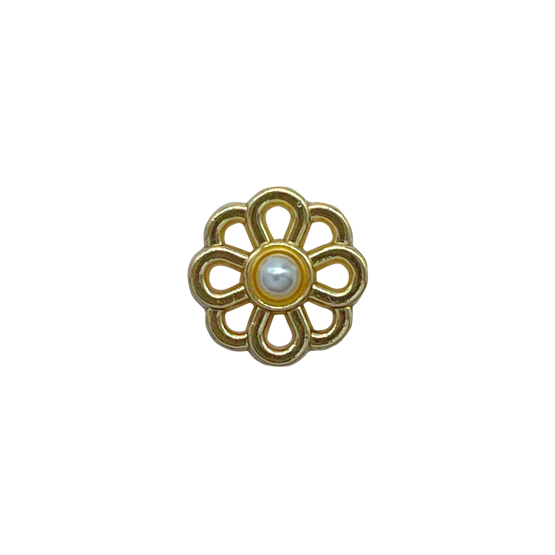 Gold Flower Buttons with Pearls