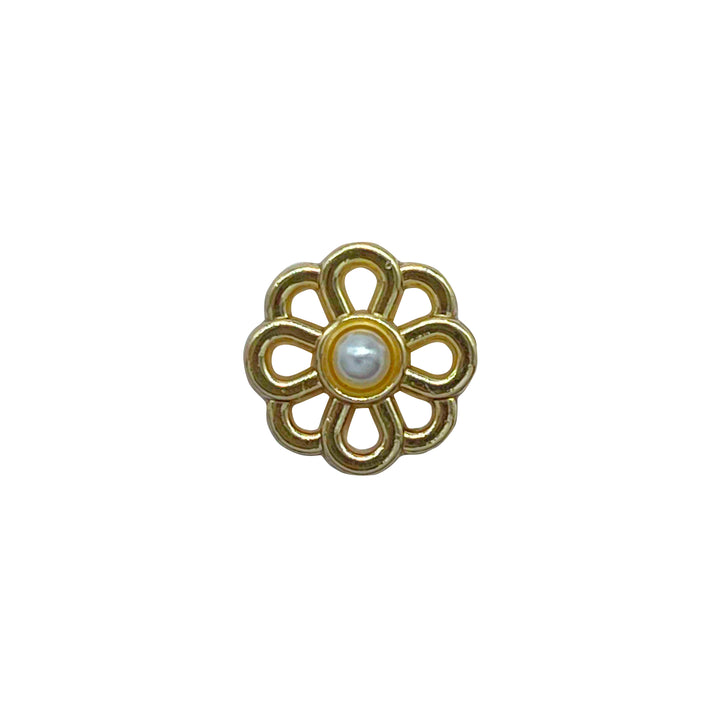 Gold Flower Buttons with Pearls