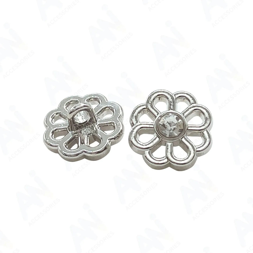 Decorative Flower Metal Buttons | 12mm(20L)