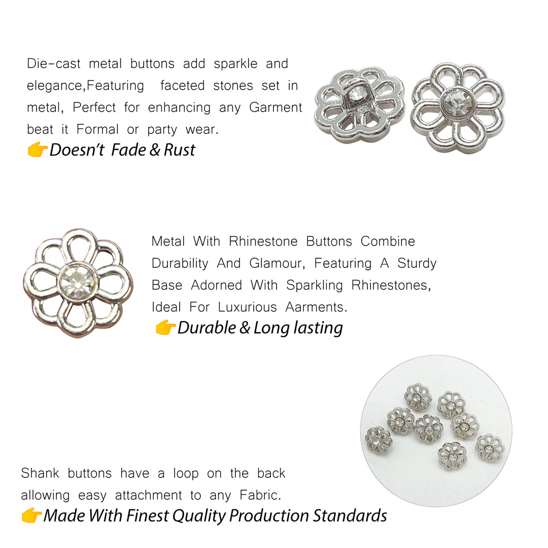 Decorative Flower Metal Buttons