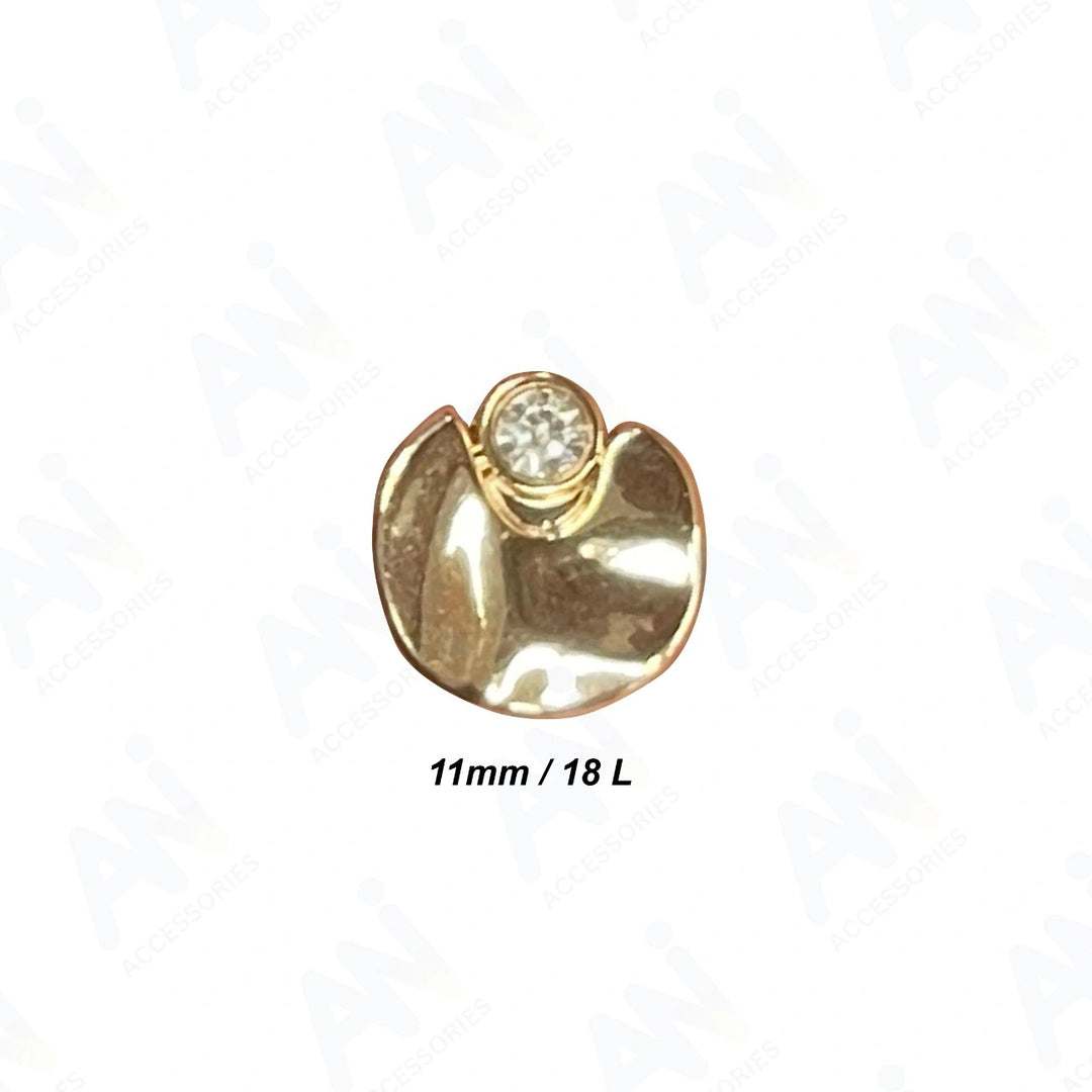 Rhinestone Accents Metal Buttons | 11mm(18L)