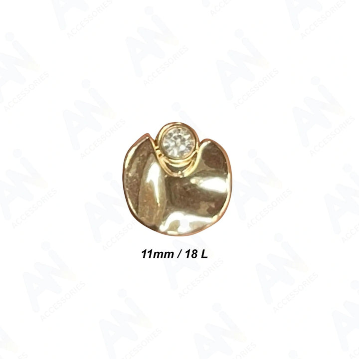 Rhinestone Accents Metal Buttons | 11mm(18L)