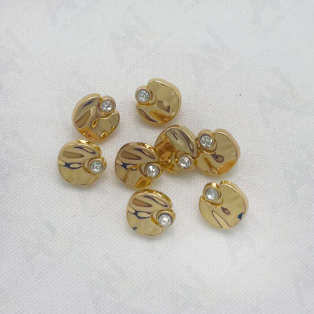 Rhinestone Accents Metal Buttons