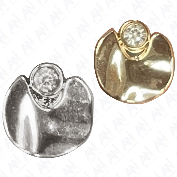 Rhinestone Accents Metal Buttons