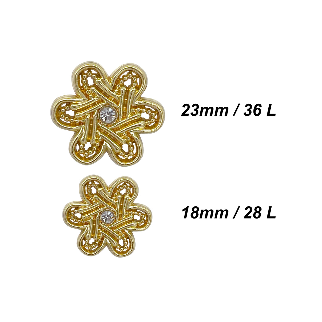 Elegant Ornate Flower Design Buttons for Apparel