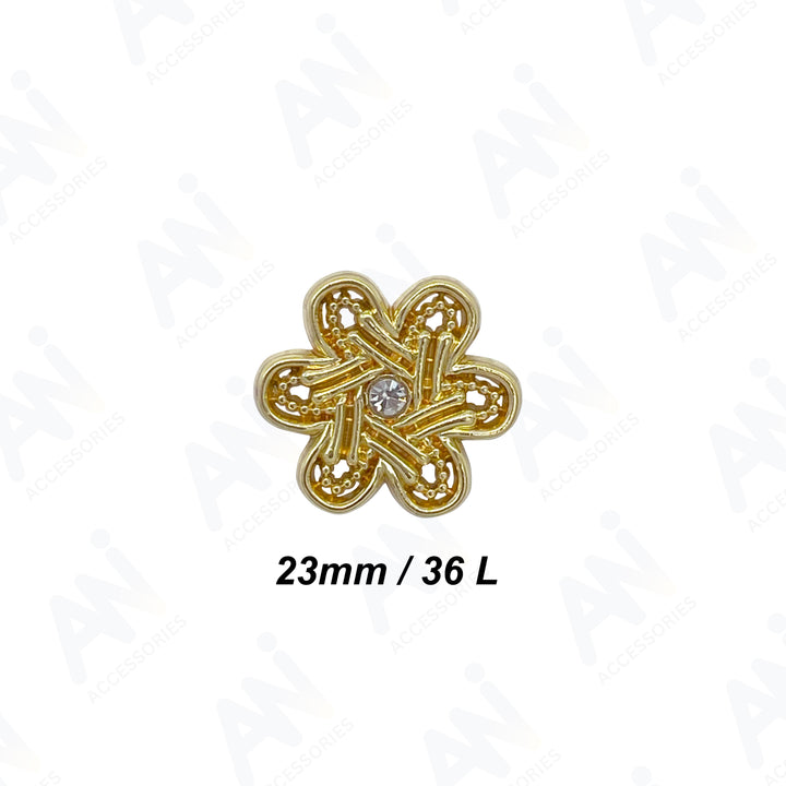 Elegant Ornate Flower Design Buttons for Apparel