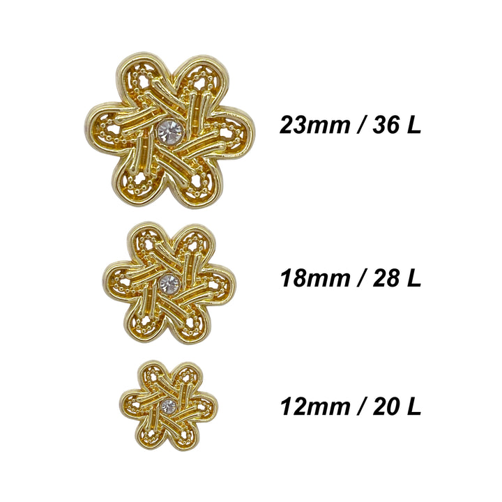 Elegant Ornate Flower Design Buttons for Apparel