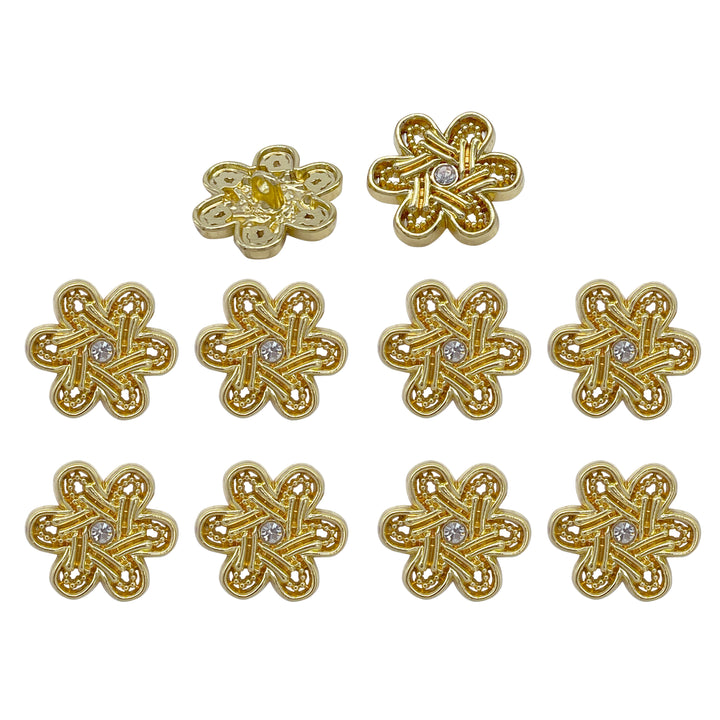 Elegant Ornate Flower Design Buttons for Apparel