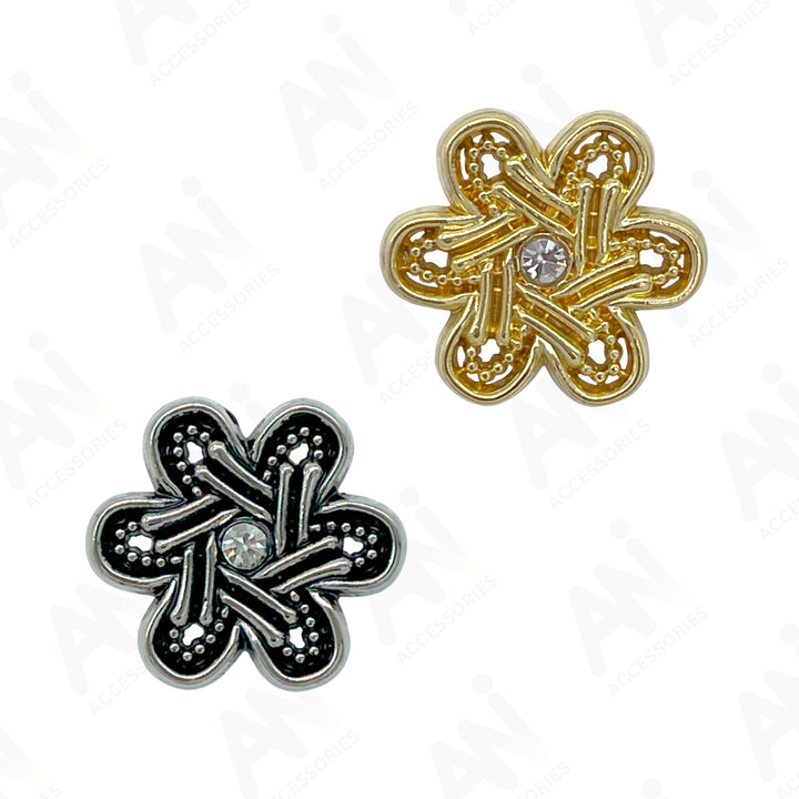 Elegant Ornate Flower Design Buttons for Apparel