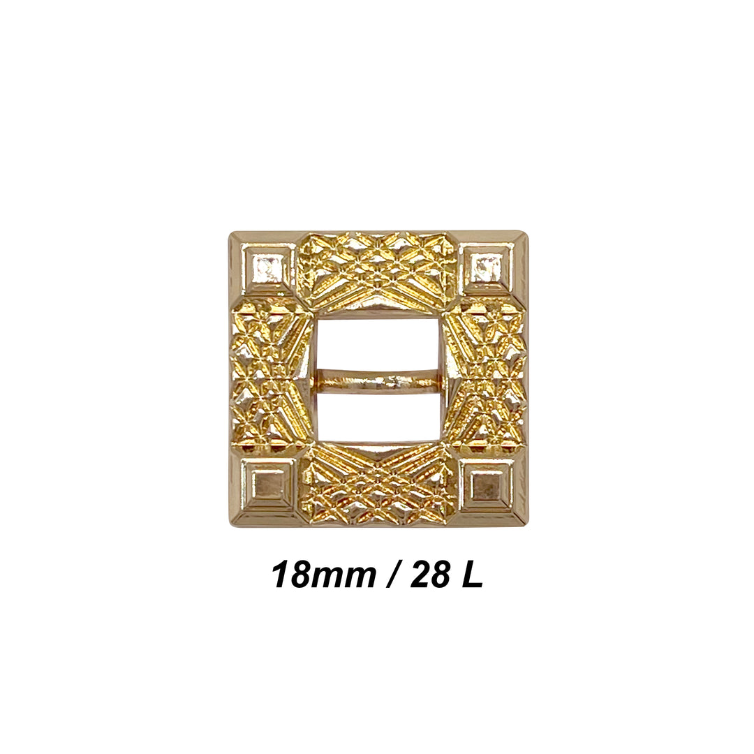 Intricate Square Metal Button for Clothing and Crafts