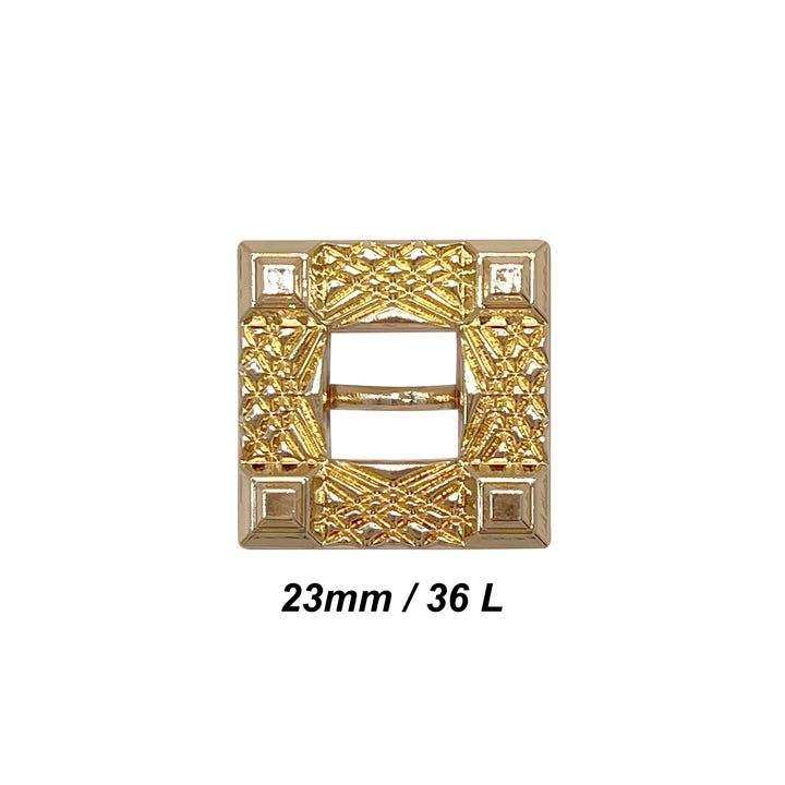 Intricate Square Metal Button for Clothing and Crafts