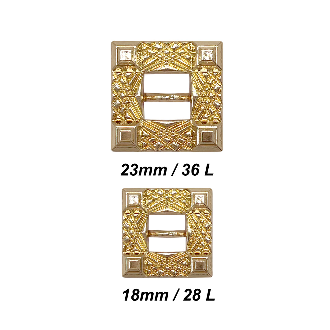 Intricate Square Metal Button for Clothing and Crafts