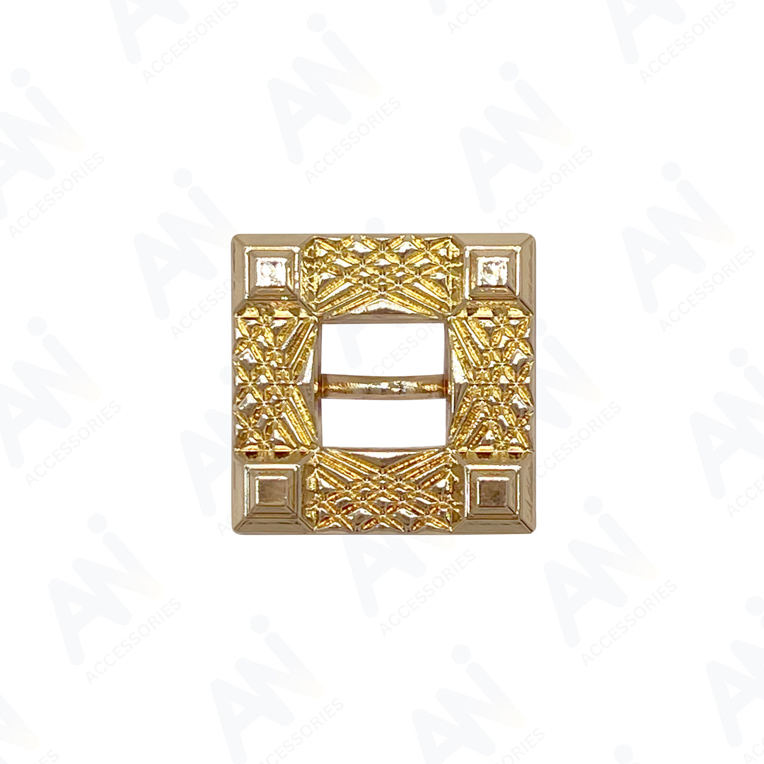 Intricate Square Metal Button for Clothing and Crafts